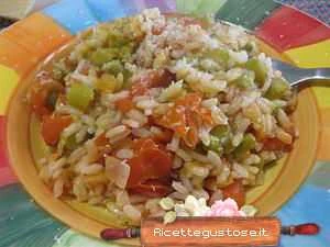 risotto con asparagi e pomodorini