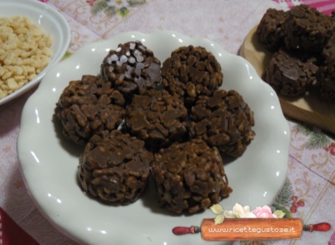 cioccolatini con rice krispies