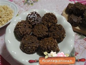 cioccolatini con rice krispies