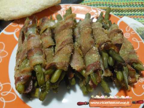 Fagiolini gratinati alla pancetta