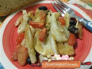 finocchi gratinati pomodorini e olive ricetta
