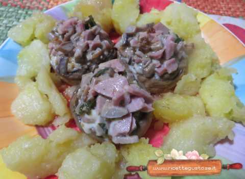 funghi ripieni mortadella