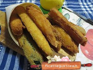 zucca succhine panate farina di ceci fritte