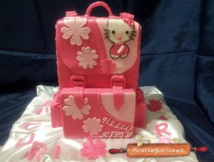 torta decorata zainetto hello kitty