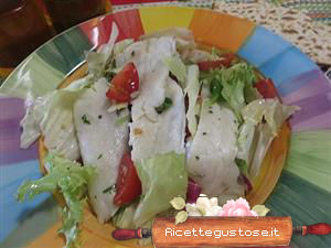 Insalata con carpaccio di ricciola