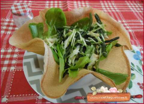 insalata cestino pasta brick branzino affumicato