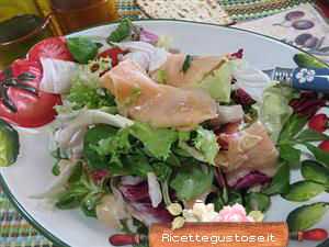 Insalata con carpaccio di salmone