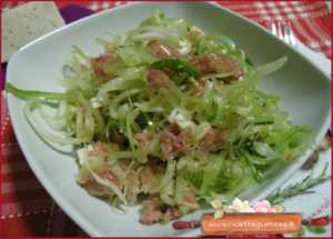 insalata puntarelle fieno greco simmenthal e pecorino