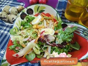 insalata ravanelli uova di quaglia sfiziosa