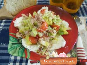 insalata sfiziosa tonno germogli alfa alfa ricetta