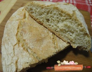 pane senza impasto con brodo di carne