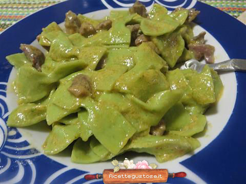 Farfalle verdi fegatini e zucca