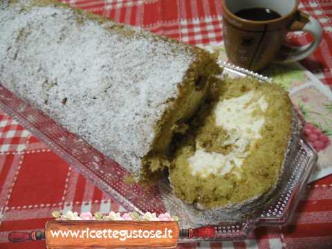 Rotolo al caffe panna e cioccolato bianco