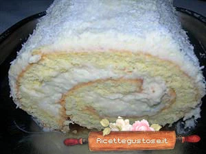 ricetta rotolo cioccolato bianco panna cocco