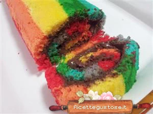 rotolo alla nutella arcobaleno ricetta