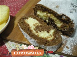 rotolo al cacao crema al burro ciliegie