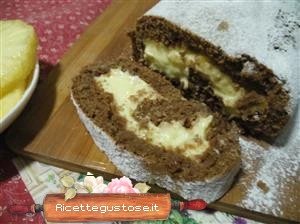 rotolo cacao crema e ananas ricetta