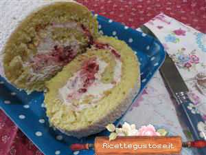 rotolo dolce lamponi cioccolato bianco