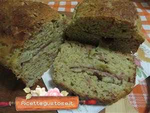 plumcake salato prosciutto crudo e carciofini