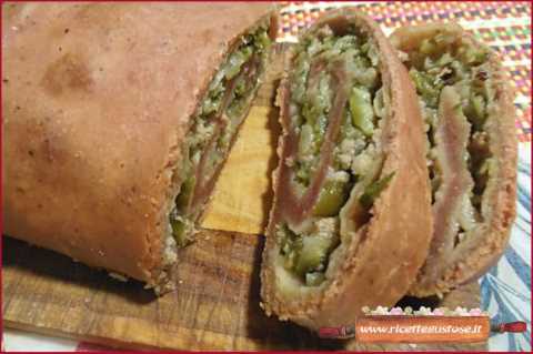 rotolo pasta brisee verdure e salsiccia