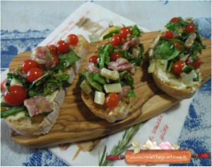 bruschetta spinaci salame e pecorino