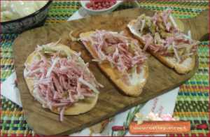 crostini casera mortadella di cinghiale
