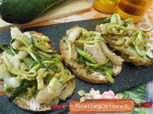 crostini cernia e zucchine