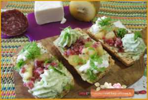 crostini kiwi giallo salame al tartufo