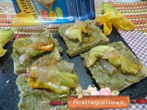 crostini melanzane e mazzancolle