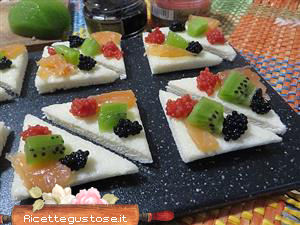 tartine caviale nero e rosso