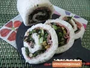 tramezzin arrotolati con salame di prosciutto ricetta