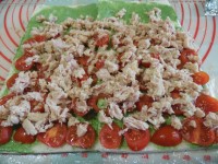 tronchetto di natale salato tonno e pomodori immagine 4