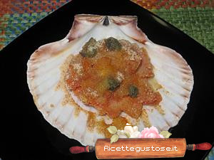 capesante gratinate al pomodoro
