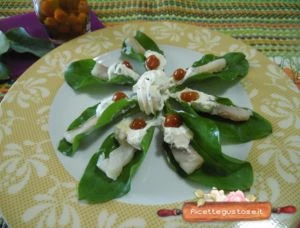 foglie erba ostrica con crema di ombrina ricetta