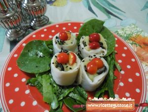 involtini baccala marinato spinaci verdi malabar e patate