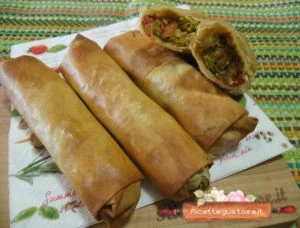 ricetta involtini pasta fillo verza sedano rosso formaggio rosso