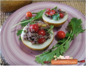 cetrioli marroni ripieni cous cous di riso venere 