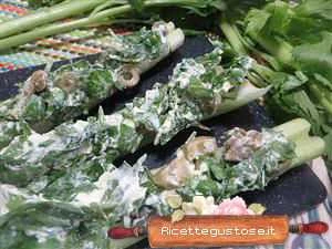 coste di sedano alla rucola ricetta