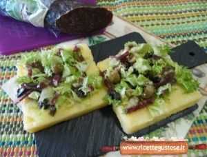 sfizi di polenta con salame di manzo