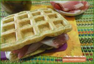 waffle salati pistacchio speck cavolini
