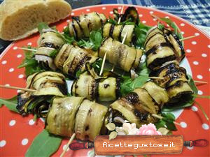 zucchine grigliate rucola e cotto