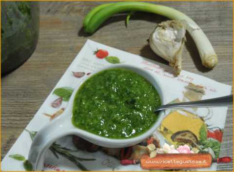 pesto cerfoglio aglione cipollotto