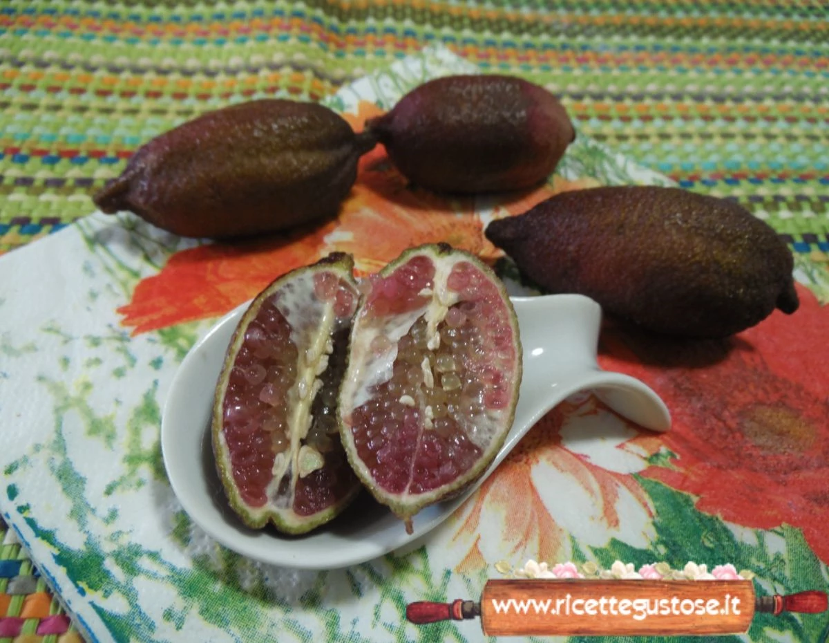Dettaglio perle di finger lime