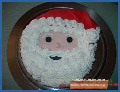 torta deorata viso babbo natale