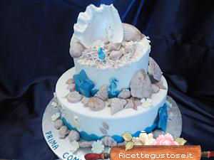 torta pasta di zucchero decorata tema mare 