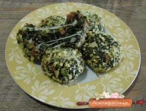 polpette di cicoria salame e caciotta