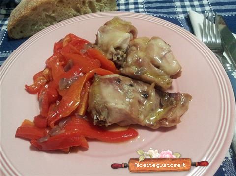 coniglio peperoni microonde
