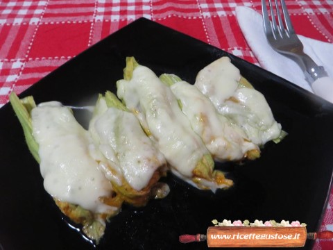 fiori di zucca ombrina e scamorza