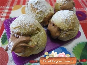 bignè noce moscata e nutella ricetta