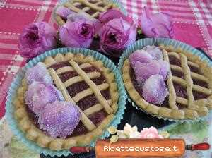 crostatine marmellata di rose e petali brinati